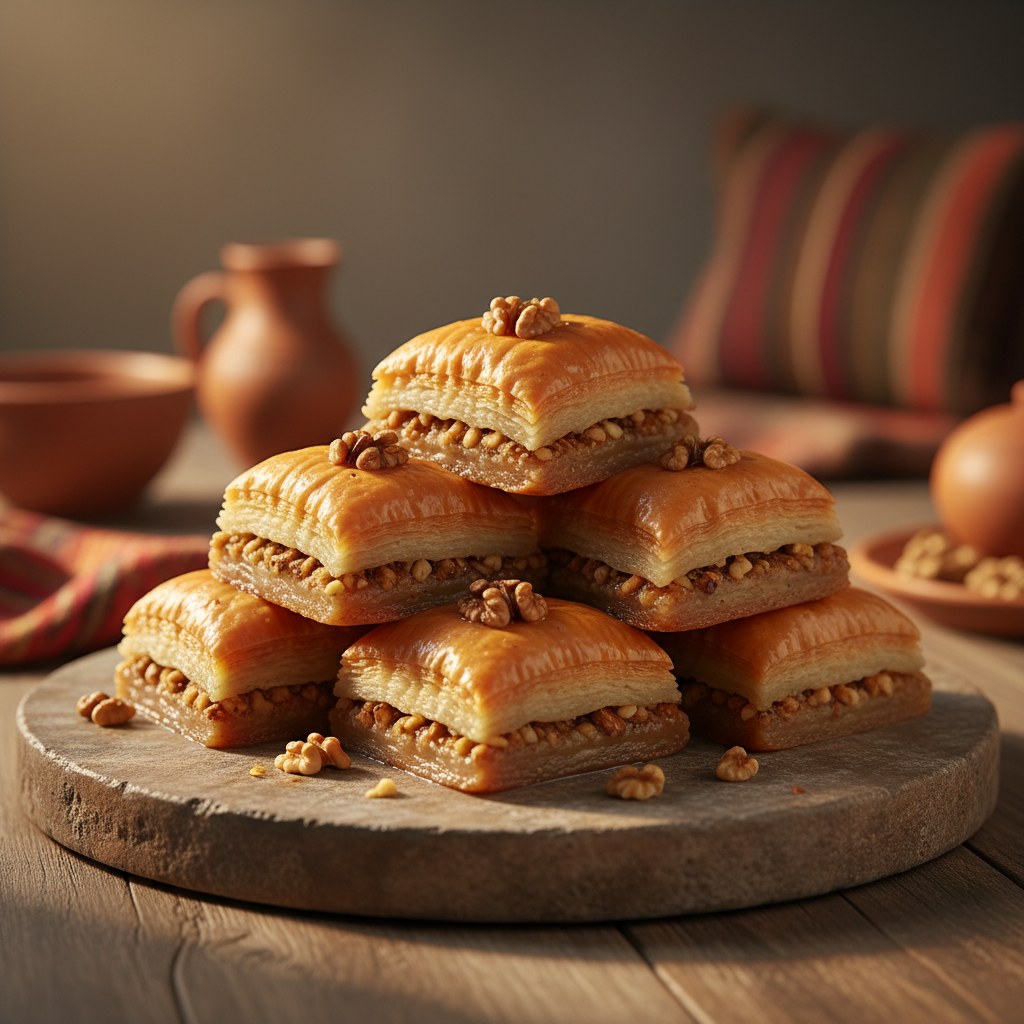 Cevizli baklava kesiti